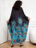 EDOLYNSA Green Printed Bohemian Peacock Print Loose Vacation Robe Classy Bathrobe Lounge wear Beach dress Light jacket Q1289