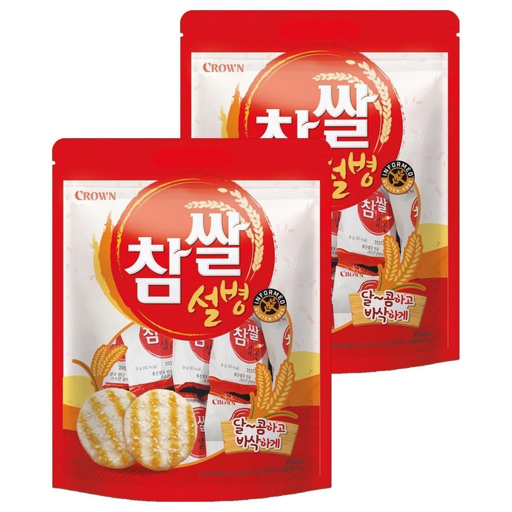 Crown Chamsal Seolbyeong Sweet Rice Crackers 270g x 2 Pack