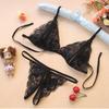 Sexy Transparent Lace Lingerie Set: Bra & Split Triangle Panties