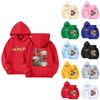Kids' Long Sleeve Loose Pullover Letter Print Drawstring Hooded Sweatshirt
