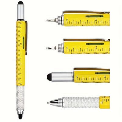 Карманная ручка Genius Pen 6 в 1 — универсальный многофункциональный инструмент с уровнем, точными отвертками, стилусом и линейкой — прочный и портативный для ремонта