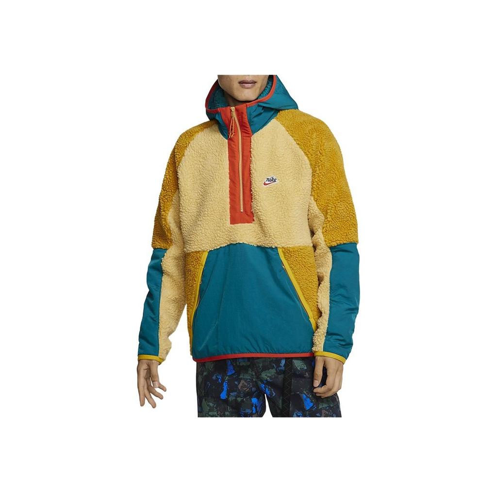 Nike Sportswear 1/2-Zip Sherpa Hoodie With Patchwork Design Men Hoodie Multicolor BV3766-723