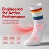2PCS Rainbow Stripe Striped Socks Breathable Mesh Sports Running Socks Running Socks  Tennis