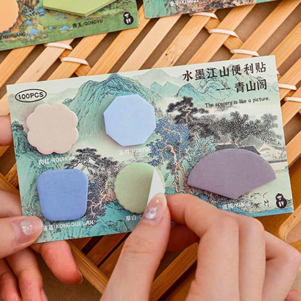 1 шт. Наклейка Милые заметки Китайская тушь Живопись Липкий блокнот Блокноты для записей Офис Школьные принадлежности Канцелярские принадлежности Закладка