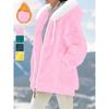 Large Size, Large Color Block Faux Fur Jacket with Simple Hooded - Women's Plus Size Clothing for Autumn and Winter, Full Long Sleeved Jacket