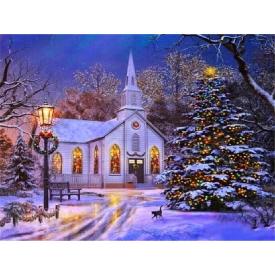 5D DIY алмазная живопись пейзаж замок полный круглый горный хрусталь вышивка крестиком комплект мозаика картина украшение дома подарок