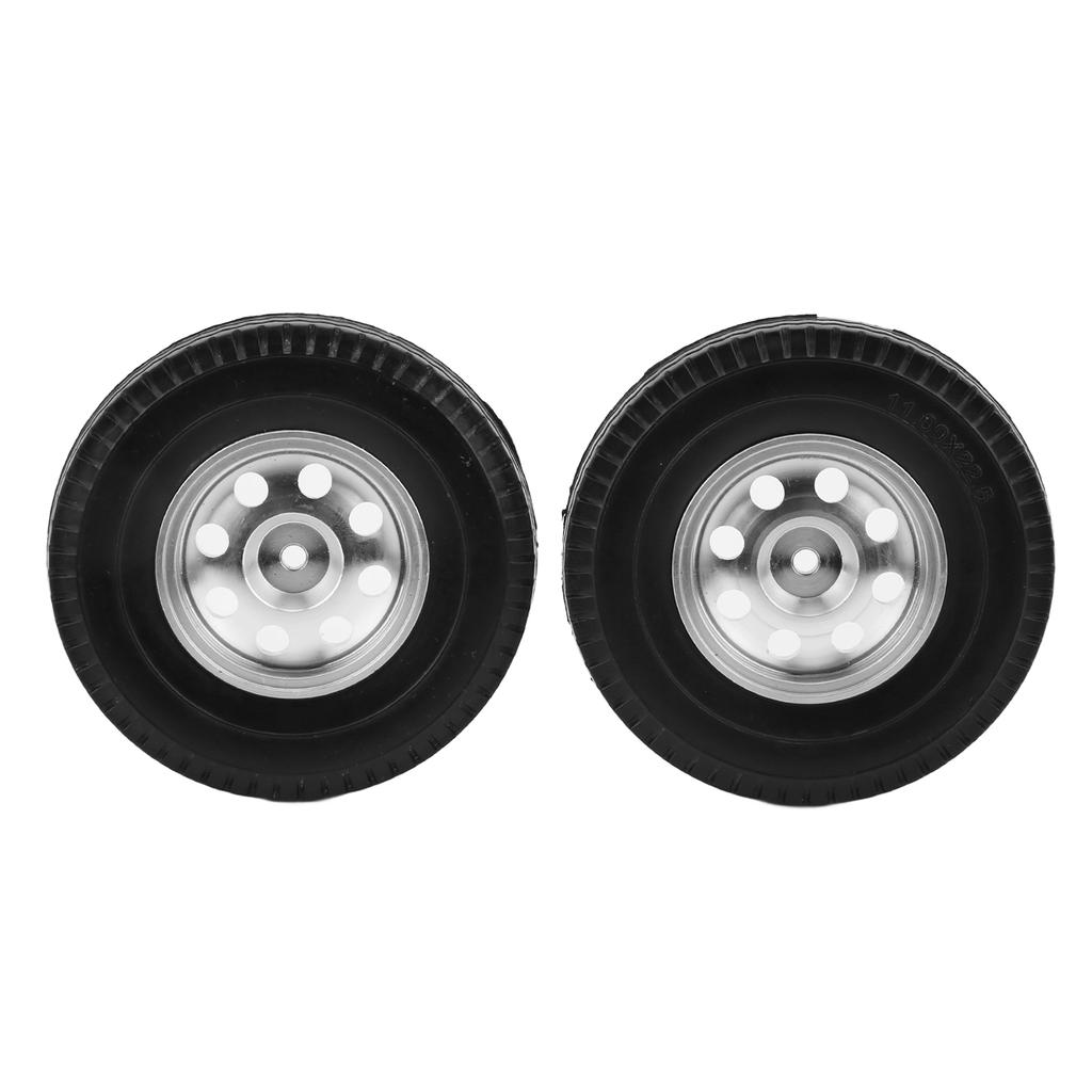 2Pcs RC Car Wheels Rubber Tires 84mm CNC Metal Wheel Rims Hubs Set for Tamiya 1 14 RC Car Truck