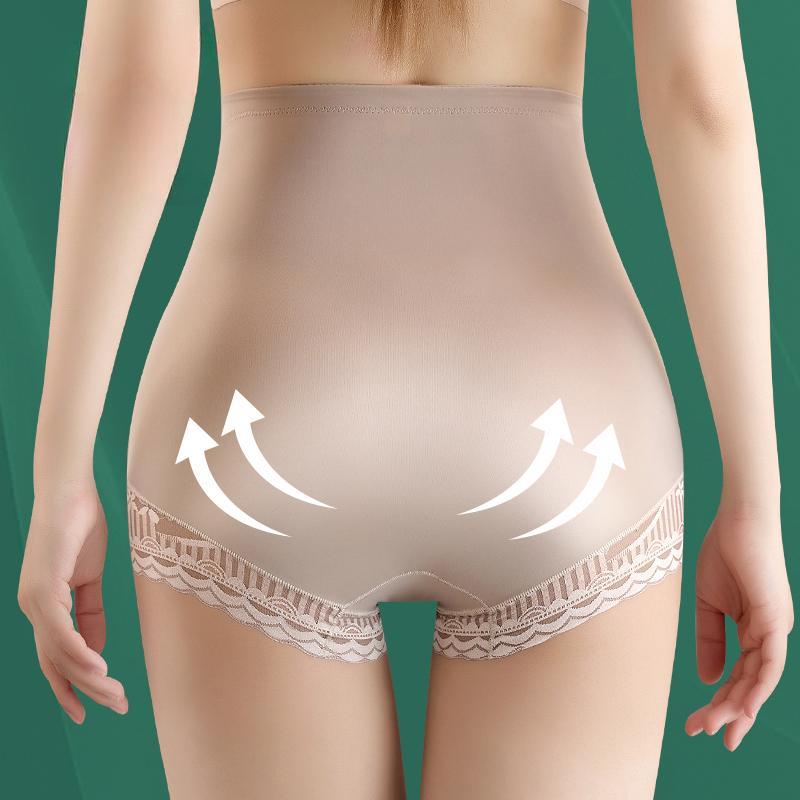 Summer Ice Silk Panties for Women's High Waist Shaping Panties Postpartum Tummy Control Hip Lift Panty Body Shaper Pants
