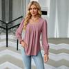 Ladies' New Versatile Work Four Seasons Leisure Daily Sexy Beautiful Loose Top Long Sleeve T-Shirt