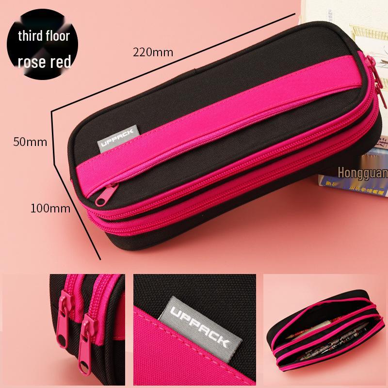 Минималистичный двухслойный пенал большой вместимости для учеников начальной школы - Дизайн, вдохновленный интернет-знаменитостями