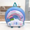 Kids Strap Double Backpack With Cartoon Rainbow Design For Education School
