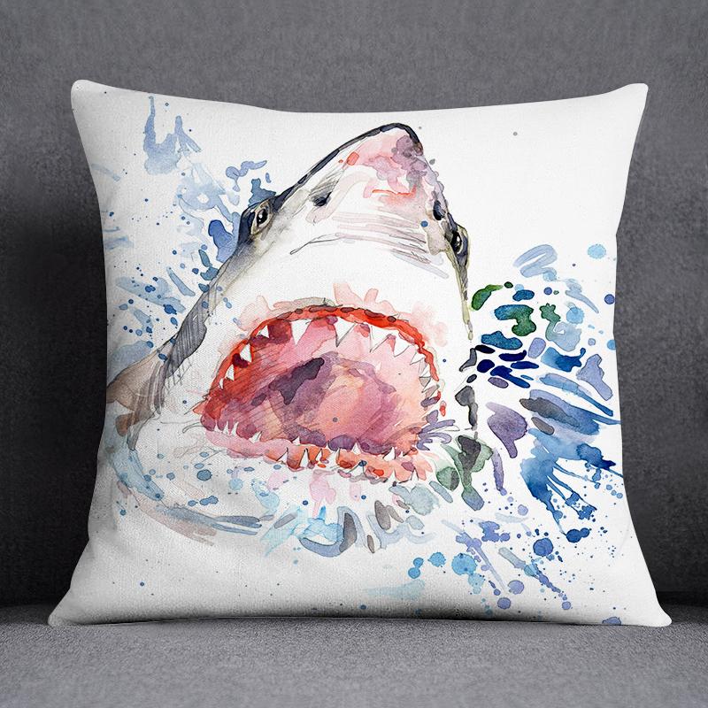 Наволочка с изображением морского животного и русалки, украшение для дома, квадратная наволочка, украшение для дома и офиса, наволочка
