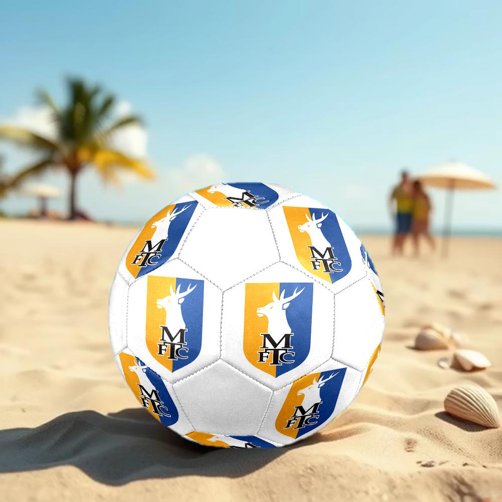 Футбольный мяч Mansfield Town FC, размер 5, разноцветный, подходит для всех возрастов, сшит на машине, материал ПВХ, соревновательного уровня, прочный и с высоким отскоком