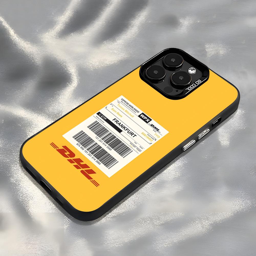Чехол для телефона с логотипом бренда DHL Для IPhone17 Air 16 15 14 Plus 13 12 11 Pro 7 8 XS Max XR Серебристый Черный Бампер