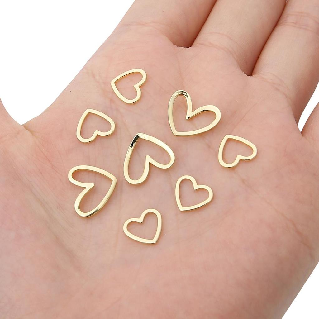Copper Hollow Peach Heart Charms For DIY Jewelry Making Craft Accessories