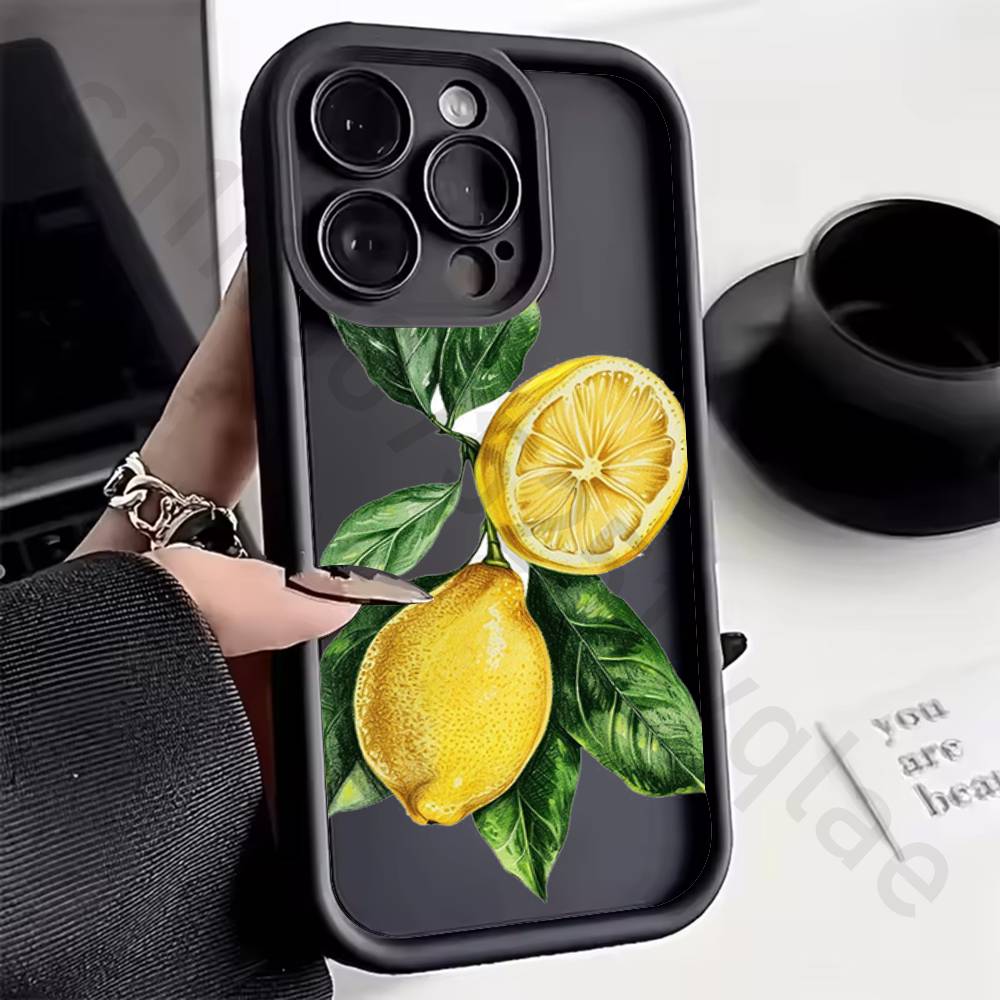 Свежие фрукты Лимон Силиконовый чехол для iPhone 13 11 15 17 12 14 16 Pro Max 17 Air Plus SE Ударопрочный Мягкий Защитный чехол