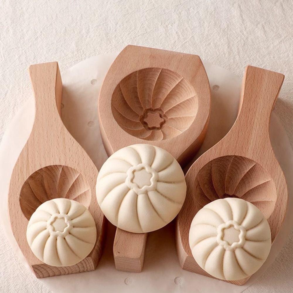 Star Pattern Wood Baozi Mold Deepened Steamed Bread Mold Creative Steamed Bun Mold Household