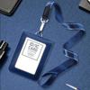 Badge Clip Leather Card Cover With Neck Strap Leather Badge Holder ID Card Holder  Work Bank Card