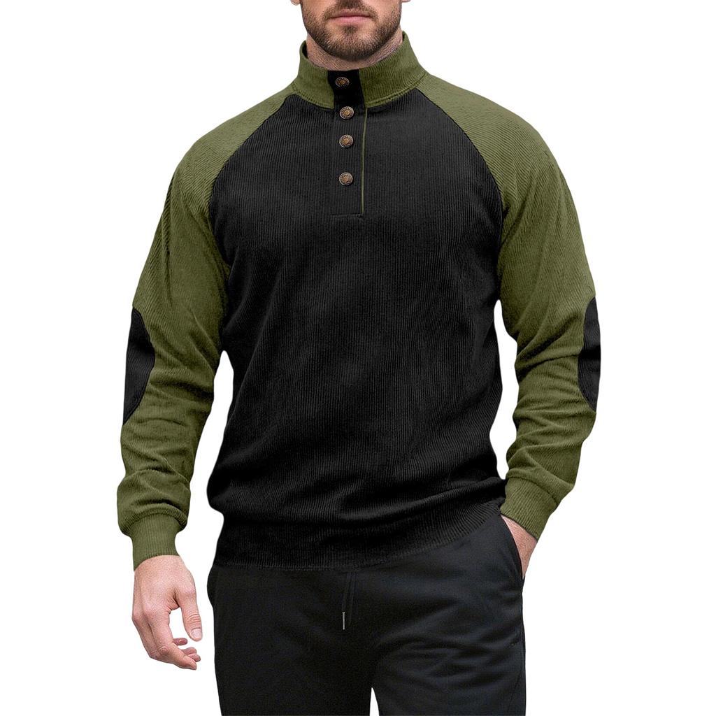 Men'S Outdoor Raglan Sleeve Standing Collar Long Sleeved Sweatshirt
