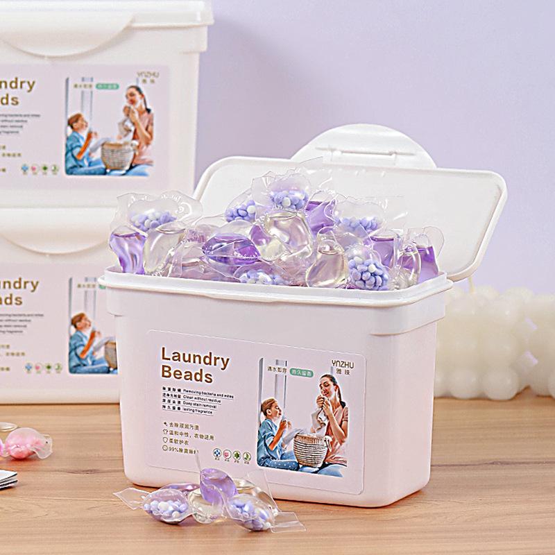 Three-in-one Boxed Laundry Beads with Fragrance Beads Long-lasting Fragrance Laundry Beads Soft and Mite-removing Multi-effect Laundry Detergent