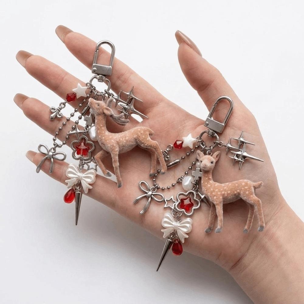 3D Deer Keychain Handmade Phone Charms Versatile Christmas Elk Keychains Christmas Gift