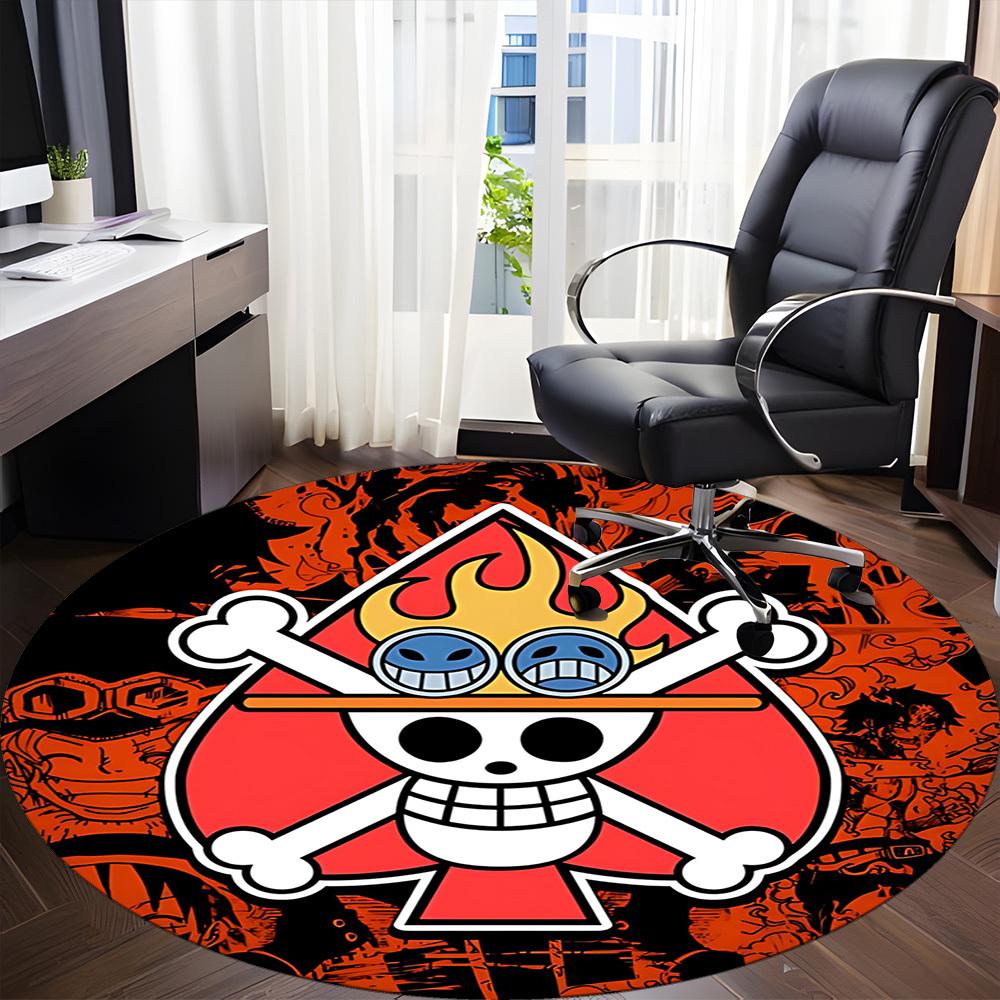 1 шт. Круглый ковер с логотипом One Piece для офиса, под офисные стулья, спальни, гостиной, домашний декор a1022210
