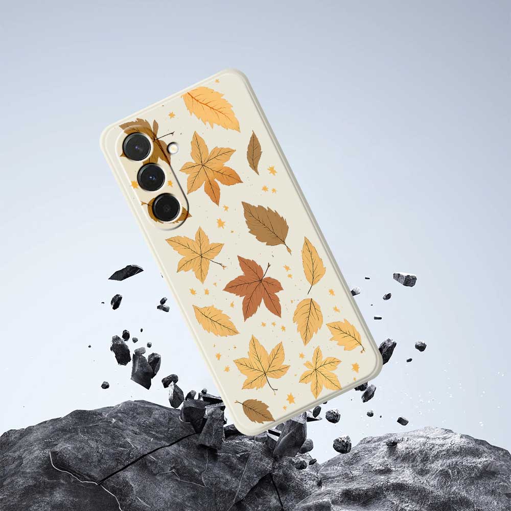 For Samsung Galaxy A36 5G Case Maple Leaves Pattern Printing Straight Edge TPU Phone Back Cover