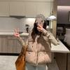 European and American women's sleeveless cotton clothes, light down cotton vest, winter hooded thickened warm short vest women