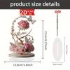 2D Acrylic Ornament Red Rose Pattern Roses Mother Flat Elegant Desk Decora Filial To Mother Gifts A Gift for A Girlfriend
