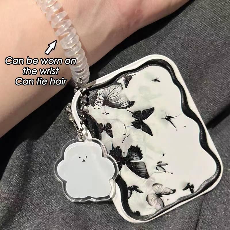 Чернильная бабочка откидное складное зеркало для макияжа портативное карманное зеркало женское прямоугольное косметическое зеркало для макияжа с расческой