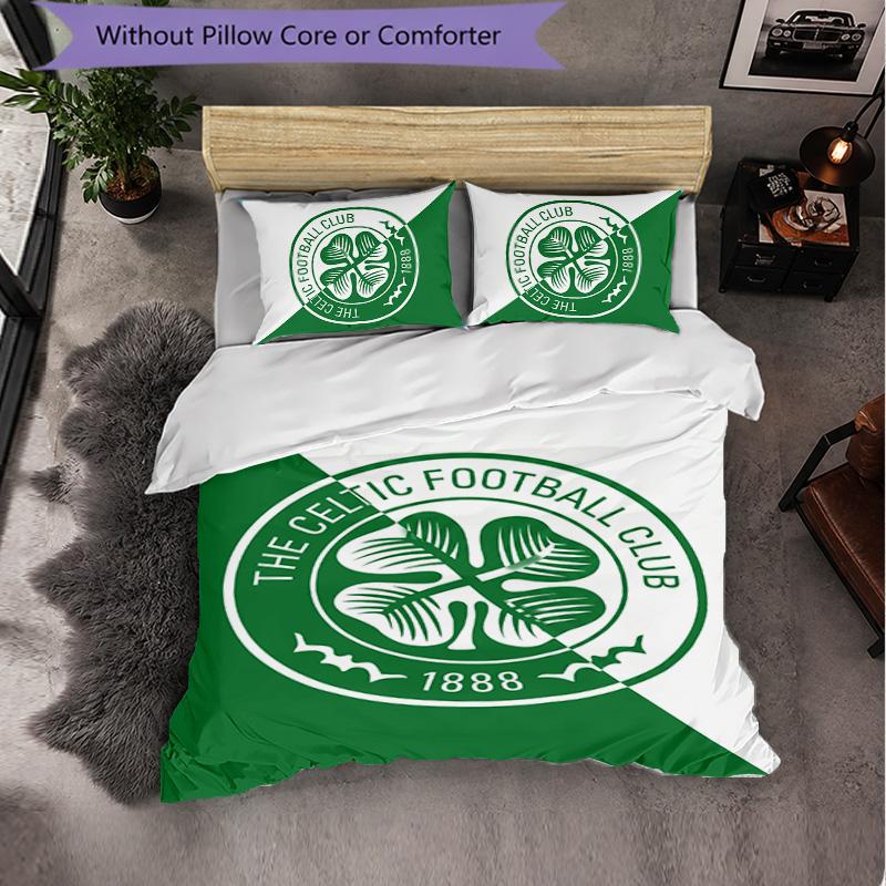 Celtic FC Themed Bedding 3Pcs Duvet Cover Set Decorative Bed Linen For Teen Room Home Decoration