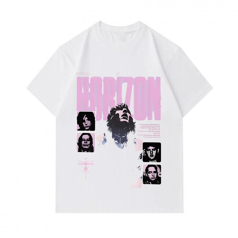 Men's 100% Cotton Crew Neck Short Sleeve T-shirt, Retro Abstract Horizon Graphic Print Casual Streetwear Tee, Soft Breathable Daily Wear Top for All S
