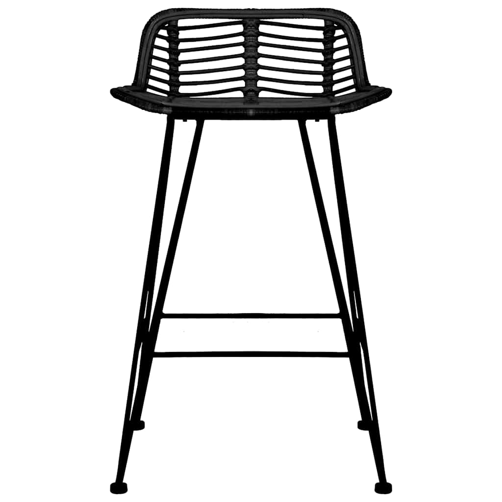 vidaXL Barhocker 2 Stk. Schwarz Rattan