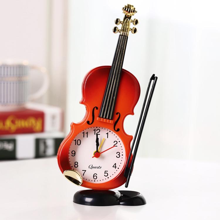 Creative Desk Clock Violin and Alarm Clock KTY