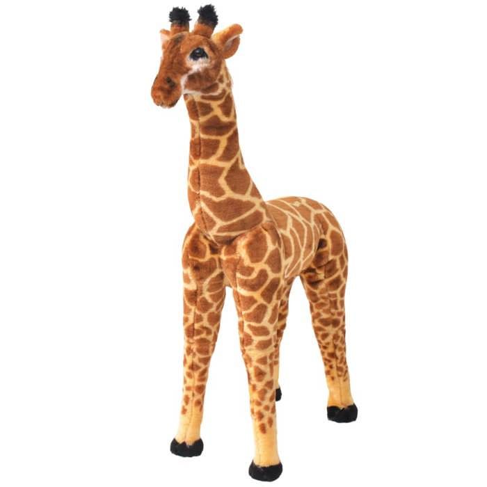 VidaXL Jouet en peluche Girafe Marron et jaune XXL 91336