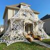 1200 Sqft Giant Spider Web Halloween Decorations Outdoor Stretchy Beef Cloth Netting with 10 Ground Nails Uncut Flexible Elastic for Yard Party Decor