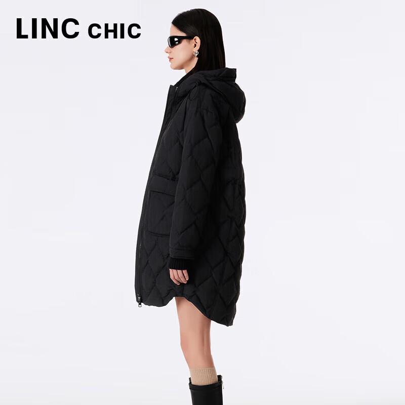 JINYUJIE Женская пуховая куртка средней длины с капюшоном, легкая