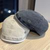 Korean-style vintage denim forward cap for women, new model, makes the face look smaller, casual and versatile, can be worn backwards, beret,