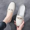 Fashion New Spring and Summer Half Slippers Leather Women Casual Flat Shoes Light Non-slip Walking Large Size Women Sandals Single Shoes