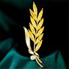 Elegant Wheat Metal Golden Brooch Adornment Stylish Wheat Ear Brooch Ornament Lapel Pin for Women's Suit or Sweater