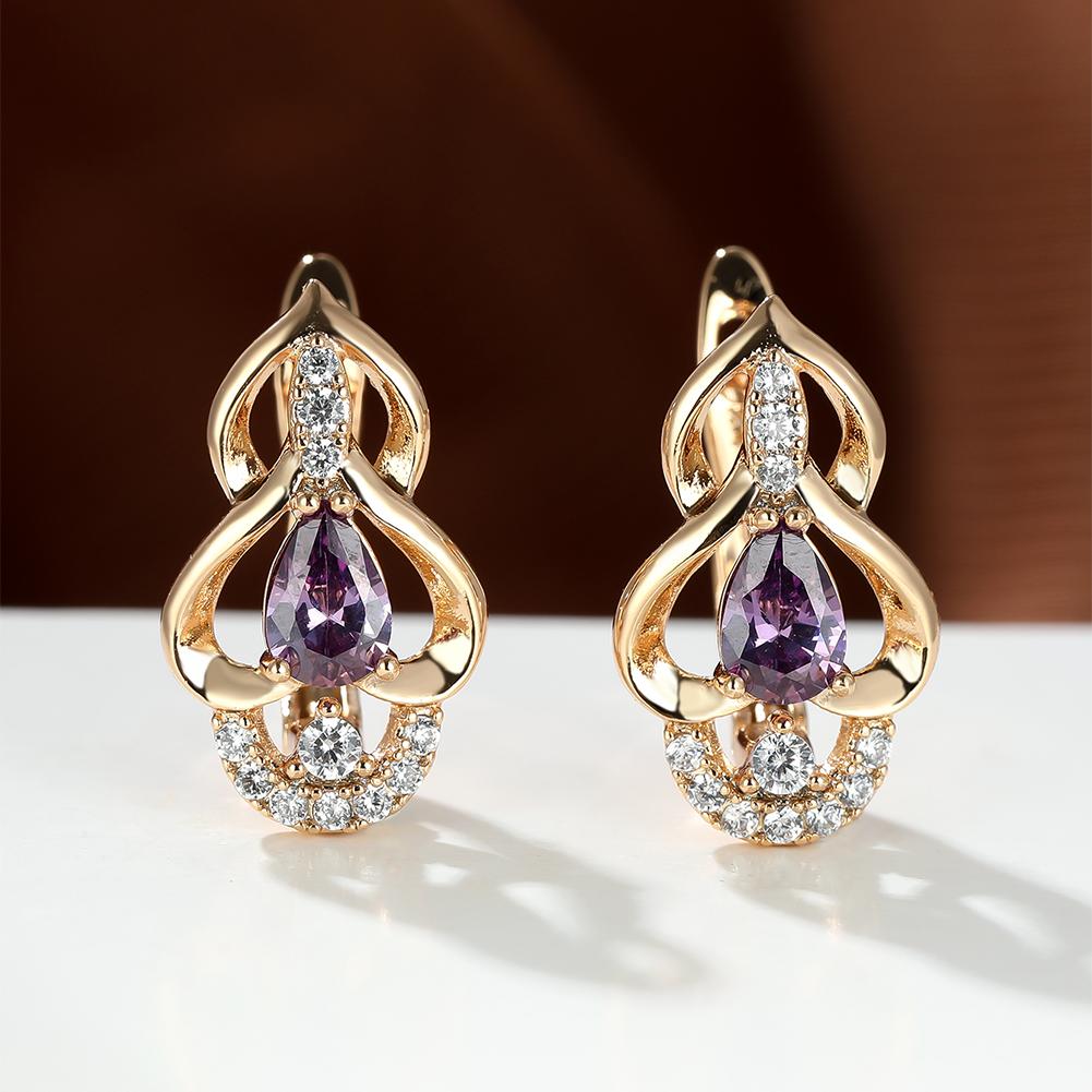 Изысканные женские серьги-гвоздики белого цвета, цвета морской волны, фиолетовый камень, серьги-крючки в форме сердца, полые серьги, подарок на годовщину свадьбы, День святого Валентина