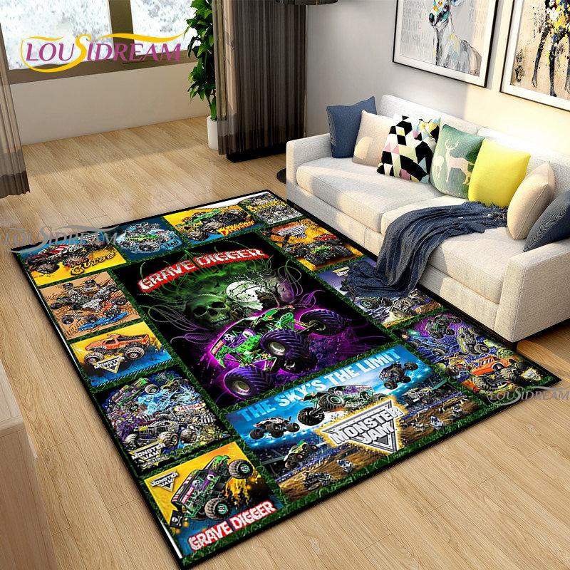 Ковер Monster Jam Truck для гостиной, спальни, коврик для кухни, детской, нескользящий коврик для пола, ковер-подарок на день рождения, реквизит для фотосъемки