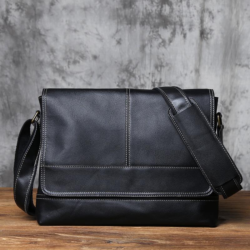 Кожаная мужская сумка через плечо в стиле ретро с верхним слоем из коровьей кожи, мужская сумка-мессенджер коричневого цвета ручной работы из конской кожи