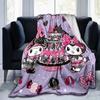 1pc My Melody and Kuromi Celebrate Blanket, Soft Throw for Room Decor, Perfect Gift for Family and Friend, Living Room, Travel, Camping, Car Blankets,