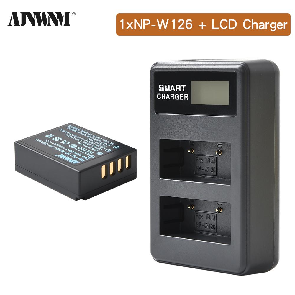 AJNWNM 1300mAh NP-W126 NP W126 NPW126 аккумуляторы + LCD двойное зарядное устройство для Fujifilm Fuji X-Pro1 XPro1 X-T1 XT20 XS10 XT100 XT200 XA5 аккумулятор цифровой камеры