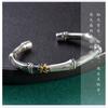 Vintage Chinese Style Open Bangle Bracelet Solid Copper Plated Motif Couple Jewelry