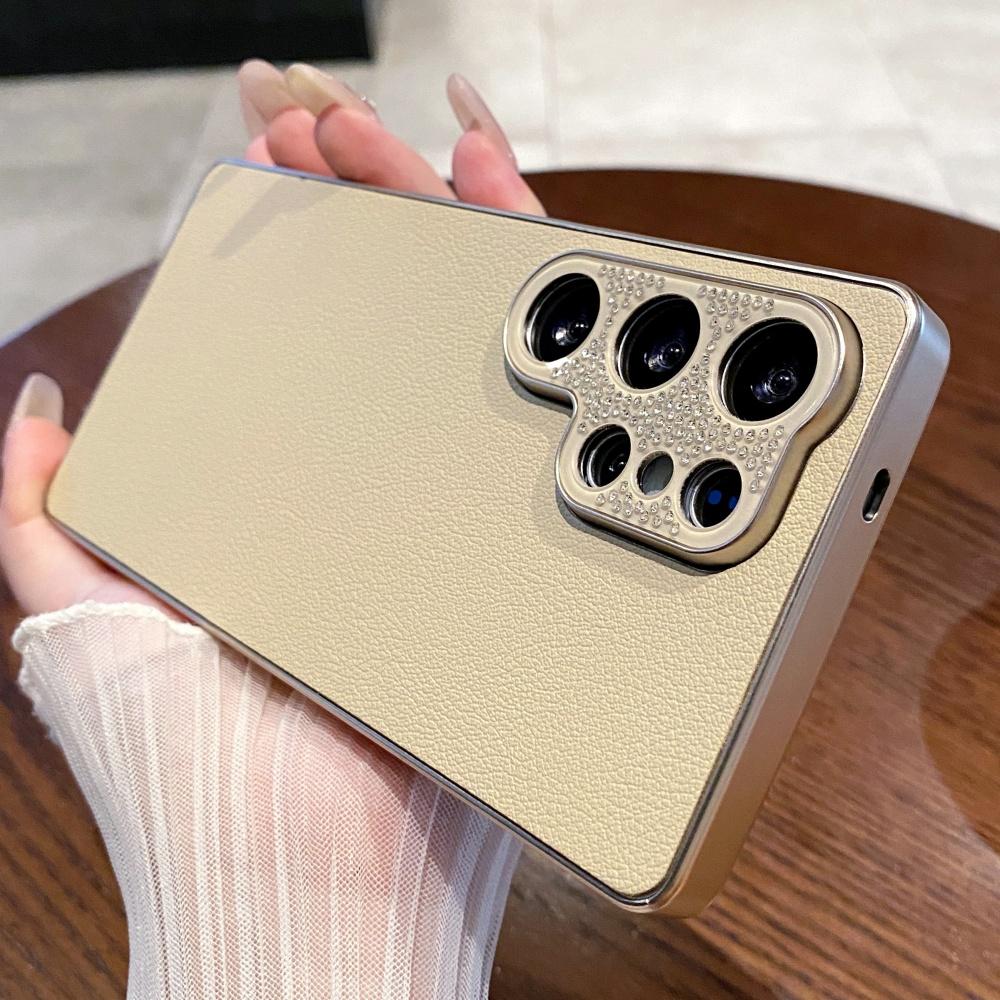 Plating Matte Leather Soft Case For Samsung S26 S25 Ultra S24 FE S23 Plus A56 A55 A54 A53 A36 A35 A34 A26 A16 A17 A07 Back Cover