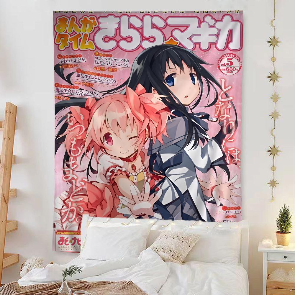 Puella Magi Madoka Magica Классический Фильм Хиппи Гобелен Гостиная Дом Общежитие Декор Кавайная Комната Украшение Настенное Полотно
