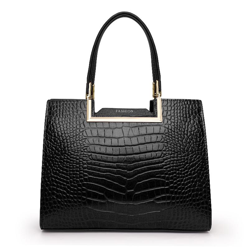 Новая модная женская сумка из натуральной кожи с рисунком под крокодила, усовершенствованная универсальная сумка через плечо из коровьей кожи