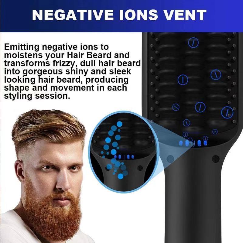Dual-Use Ceramic Hair & Beard Straightening Comb for Men & Women